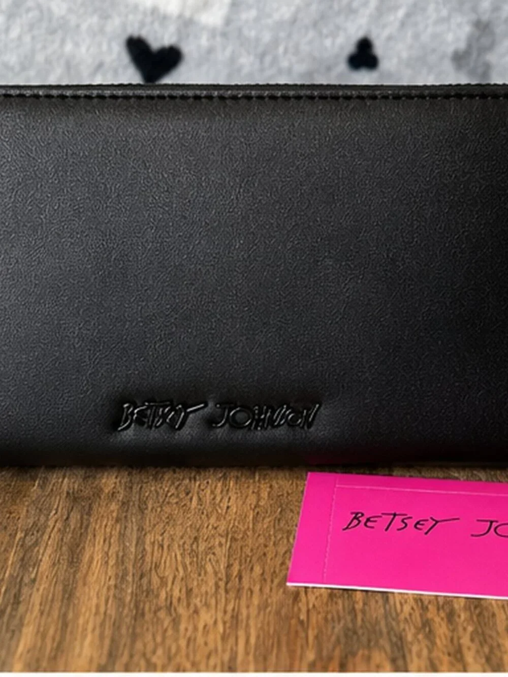 Betsey Johnson Black Spider Zip Around Wristlet Wallet NWT